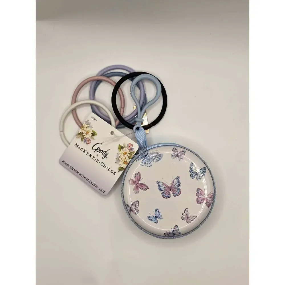 Goody X Mackenzie Childs BLUE Butterfly‎ Purse Charm With Elastics-15 Ct